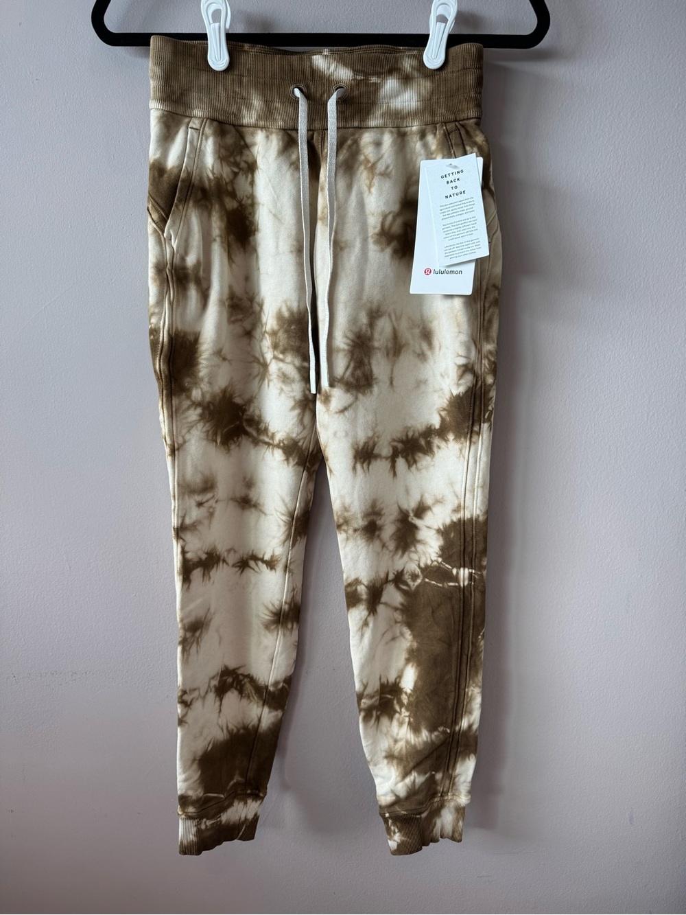 Lululemon‎ NWT Warm Down Jogger Brown Cream Tie Dye Women’s Size 4